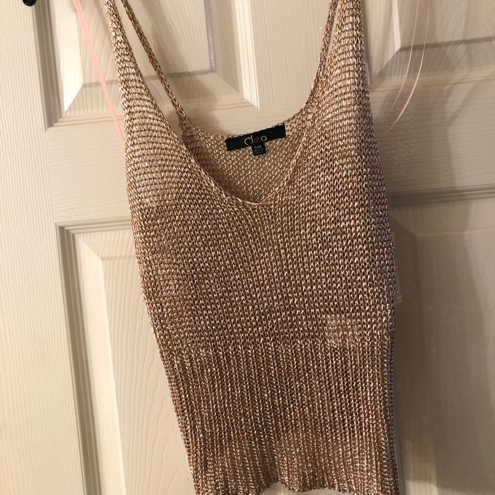 Rose gold shiny crop top